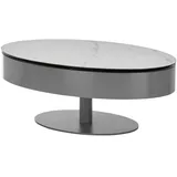 Livetastic Couchtisch, Anthrazit, Weiß, Metall, Keramik, Marmoroptik, Säule, Bodenplatte, 110x42x70 cm, Stauraum, Wohnzimmer, Wohnzimmertische, Couchtische, Couchtische Marmoroptik