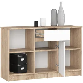 Akord Kommode 120 x 77 x 40 cm Sonoma Eiche / Weiß
