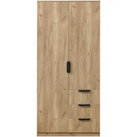 [en.casa] Kleiderschrank Eiselfing 176x80x52 cm 3 Schubladen