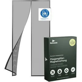 NEMATEK Fliegengitter Balkontür 90 x 200 cm Schwarz