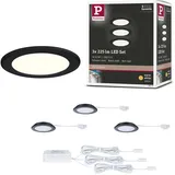 Paulmann LED Möbeleinbauleuchten 3er-Set 65mm 3x2,5W 3x180lm 230/12V 3000K Schwarz matt