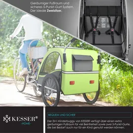Kesser Kinderfahrradanhänger Sport-RX 2 in 1 hellgrün
