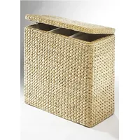 locker Wäschesortierer, geflochtene Binse, Höhe 64 cm beige