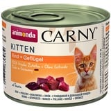 animonda Carny Kitten Katzenfutter, Nassfutter Katzen bis 1 Jahr, Geflügel-Cocktail, 6 x 200 g