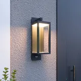 Lucande LED-Außenwandlampe Ferdinand, grau, Sensor