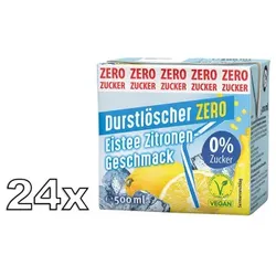 Durstlöscher Eistee Zitrone Zero Erfrischungsgetränk 24x500ml