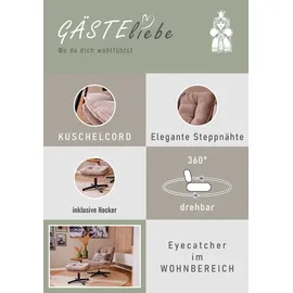 Jockenhöfer Relaxsessel mit Hocker, 360° Drehfunktion, Cord - drehbar - »Kasper, B: 76 cm, Sitzhöhe: 47 cm« Set:
