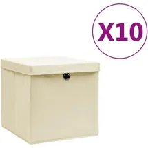 vidaXL Aufbewahrungsbox 28 x 28 x 28 cm 10-tlg. creme
