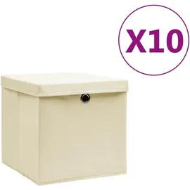 vidaXL Aufbewahrungsbox 28 x 28 x 28 cm 10-tlg. creme