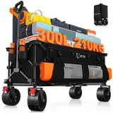 XXXL Bollerwagen Faltbar 300 L / 210 kg Traglast – mit Bremsen, 18×10 cm Brei...