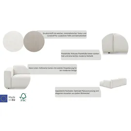 Andas Ecksofa »Noord«, mit Kedernaht, Breite 227 cm, Cord, Struktur beige