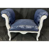 Casa Padrino Barock Schemel Lila Muster / Weiß -
