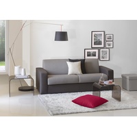 Talamo Italia Elisabetta 2-Sitzer Sofa Wohnzimmer Made in Italy Drehöffnung mit Matratze und Lattenrost inklusive, mit Slim Armlehnen, 160 x 95 x 90 cm, Farbe Grau und Anthrazit