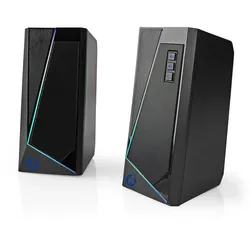 Nedis Gaming-Lautsprecher - Lautsprecherkanäle: 2.0 - Stromversorgung über USB - 3.5 mm Stecker - 18 W - LED - Lautstärke-Regler