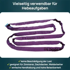 schmidt's onlineshop Rundschlinge, doppelt ummantelt, 4m, Tragkraft 1t/2t, violett, 4 m, / 2 - violett