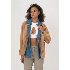 Freshlions Trenchcoat FRESHLIONS "Zelda", Damen, Gr. M, braun (camelfarben), 100% Baumwolle, unifarben, normal, Mäntel, mit stilvollem Reverskragen