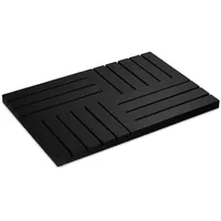 Relaxdays Bambus Badematte, 61 x 40 cm, rutschfeste Duschmatte