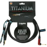 Klotz TIR0600PSP Titanium Gitarrenkabel mit Silent Plug, 6,35 mm (1/4 Zoll) gerade auf rechten Winkel, 6 m (20 Fuß)