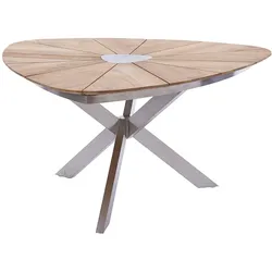 Diamond Garden Tisch LYON 150 cm Triangel, Edelstahl / Recycled Teak