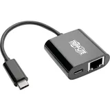 Eaton Power Quality Eaton USB-C to Gigabit Network Adapter with USB-C PD Charging - Thunderbolt 3 Black (USB-C 3.1 Gen 1, RJ45 Gigabit Ethernet (1x)), Netzwerkadapter, Schwarz