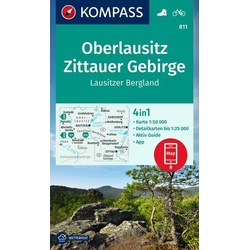 KOMPASS Wanderkarte 811 Oberlausitz, Zittauer Gebirge, Lausitzer Bergland 1:50.000