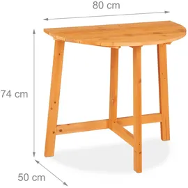 Relaxdays Klapptisch 80 x 50 x 74 cm Braun