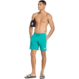 adidas 3-Streifen Badeshorts Equipment Green/White L