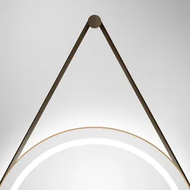 Talos LED Badspiegel Rund CORVIA Shine in matt Gold Ø50 cm - Spiegel rund mit hochwertigem Band in Lederoptik - feuchtraumgeeignet durch Aluminiumrahmen