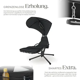 Tectake Hängeliege 195 x 132 x 197 cm Schwarz