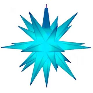 Herrnhuter Stern 13 cm - innen - Blau: Hängeschmuck - Kunststoff - Weihnachten - Traditioneller Weihnachtsstern