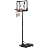 Homcom Basketballständer schwarz, Stahl/PVC/Kunststoff