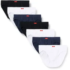 S.Oliver Herren Slips, 7er Pack – Slipdose, Baumwolle, einfarbig Schwarz/Blau/Weiß L