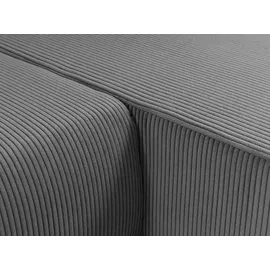 Mirjan24 Wohnlandschaft Piano U Cord, Wohnzimmer Eckcouch mit Bettkasten und Schlaffunktion, Schwarze Füße, Wellenfeder, U-Form (Farbe: Poso 100) - Beige
