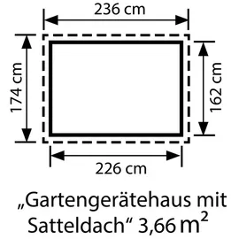 Floraworld Gartenhaus 2 x 2,36 m Anthrazit