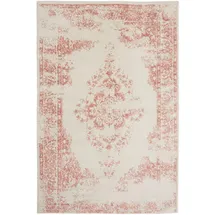 benuta Basic Teppich Sia - Creme/rosa 300x400 cm - Kunstfaser - Rechteckig & im Style: Vintage, Boho-style, Retro - Pflegeleicht für Wohnzimmer Schlafzimmer