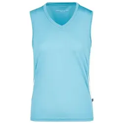 Damen Lauftop Topcool® JN315, ozean-blau/weiß, Größe M - ozean-blau/weiß - M