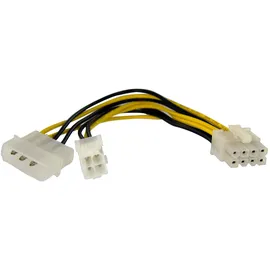 Startech StarTech.com 15cm 4pin auf 8pin EPS-Netzadapter mit LP4 - Bu/St - Stromadapter Buchse/ Stecker