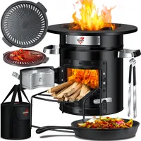 Kesser KESSER® Raketenofen Inkl. Grillpfanne aus Gusseisen mit Tragetasche