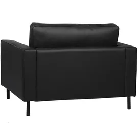 Beliani Sessel SAVALEN Leder 75 x 75 x 75 cm Schwarz mit Kissen