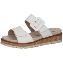 CAPRICE Damen Pantoletten aus Leder mit Schließe, Weiß (White Nappa), 39 EU