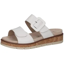 CAPRICE Damen Pantoletten aus Leder mit Schließe, Weiß (White Nappa), 39 EU