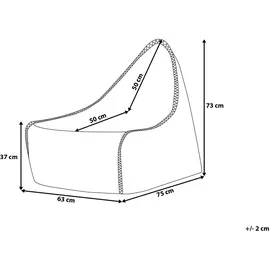 Beliani Sitzsack DROP LINEN Grau