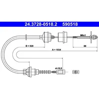 ATE Kupplungsseil 24.3728-0518.2 für FIAT Ducato PEUGEOT Boxer CITROEN