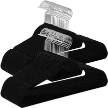 Songmics Kleiderbügel schwarz, 50 St.
