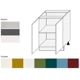 Feldmann-Wohnen Unterschrank Rimini (2-türig (Holztür), 1 Einlegeboden, 1-St., moderne Optik, MDF Kasetten-Fronten, Soft-Close) 60x50x82cm Farbe wählbar weiß