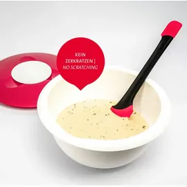 Westmark Rührschüssel mit Deckel 3,5 l und Teigschaber 315522E6 Duo Weiß/Rot