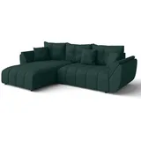 ax living L Form Ecksofa, grün Verciani Schlaffunktion Bettkasten 266cm - Grün