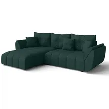 ax living L Form Ecksofa, grün Verciani Schlaffunktion Bettkasten 266cm - Grün