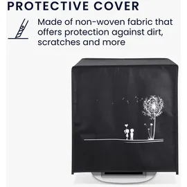 kwmobile Hülle kompatibel mit Thermomix TM5 / TM6 - Küchenmaschine Abdeckhaube - in Weiß Schwarz Pusteblume Love