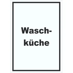 Waschküche Schild mit Text Waschraum hochkant A6 (105x148mm)